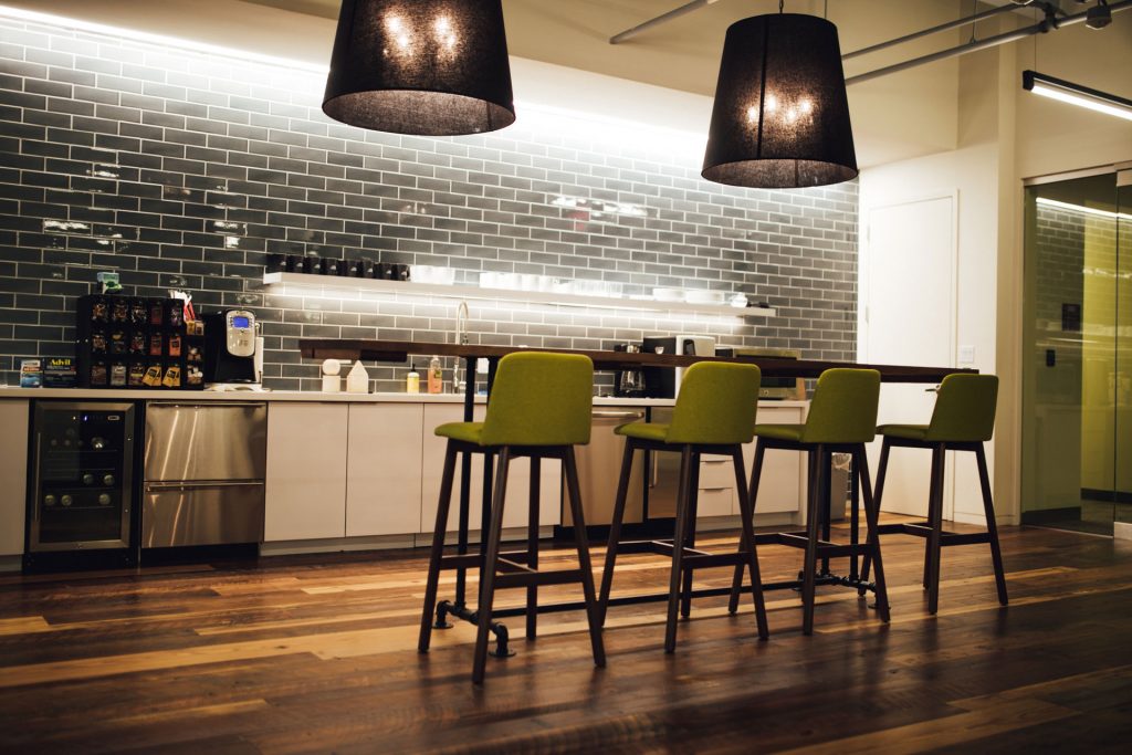 Tobacco wood kitchen floor 3 with American Heritage flooring from Cochran's Lumber