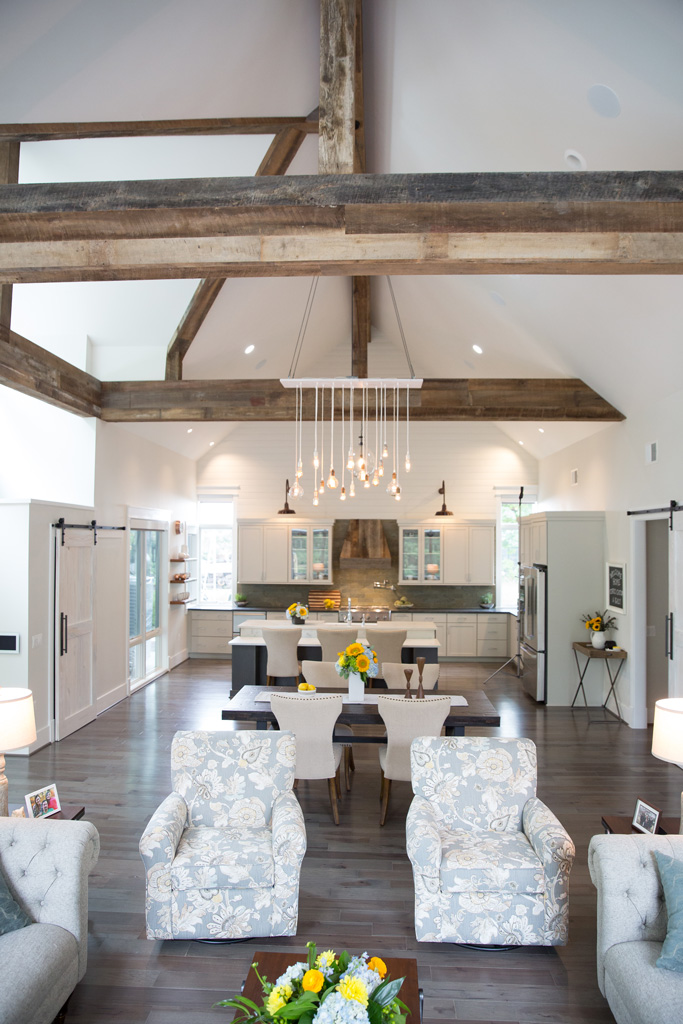 barn board beam wrap with Cochran's Lumber