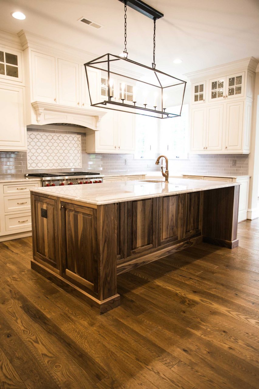 English Chestnut Wood Flooring Kitchen Island by Cochran's Lumber