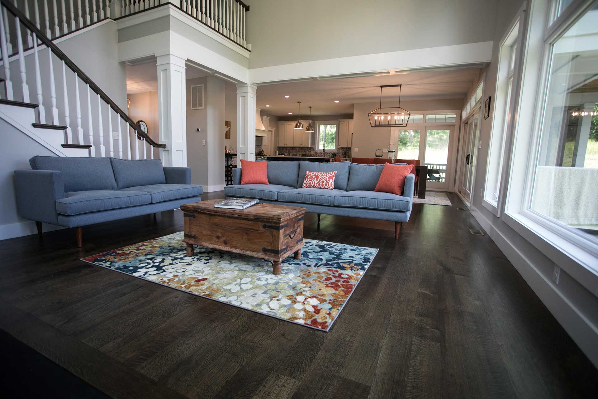Image of family room with Rift and Quartered Flooring Cochrans