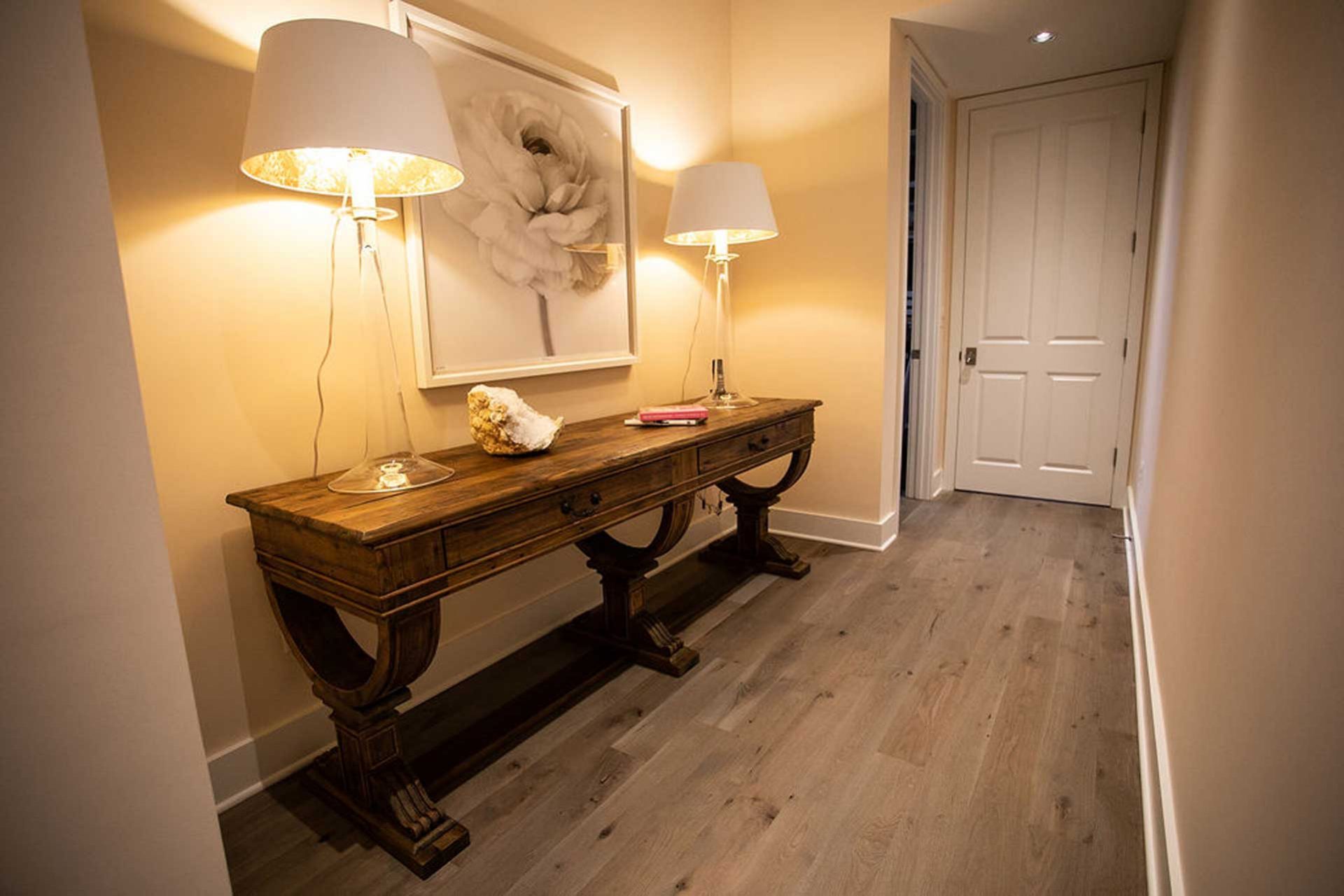 Image of Equestrian farmhouse weather oak flooring