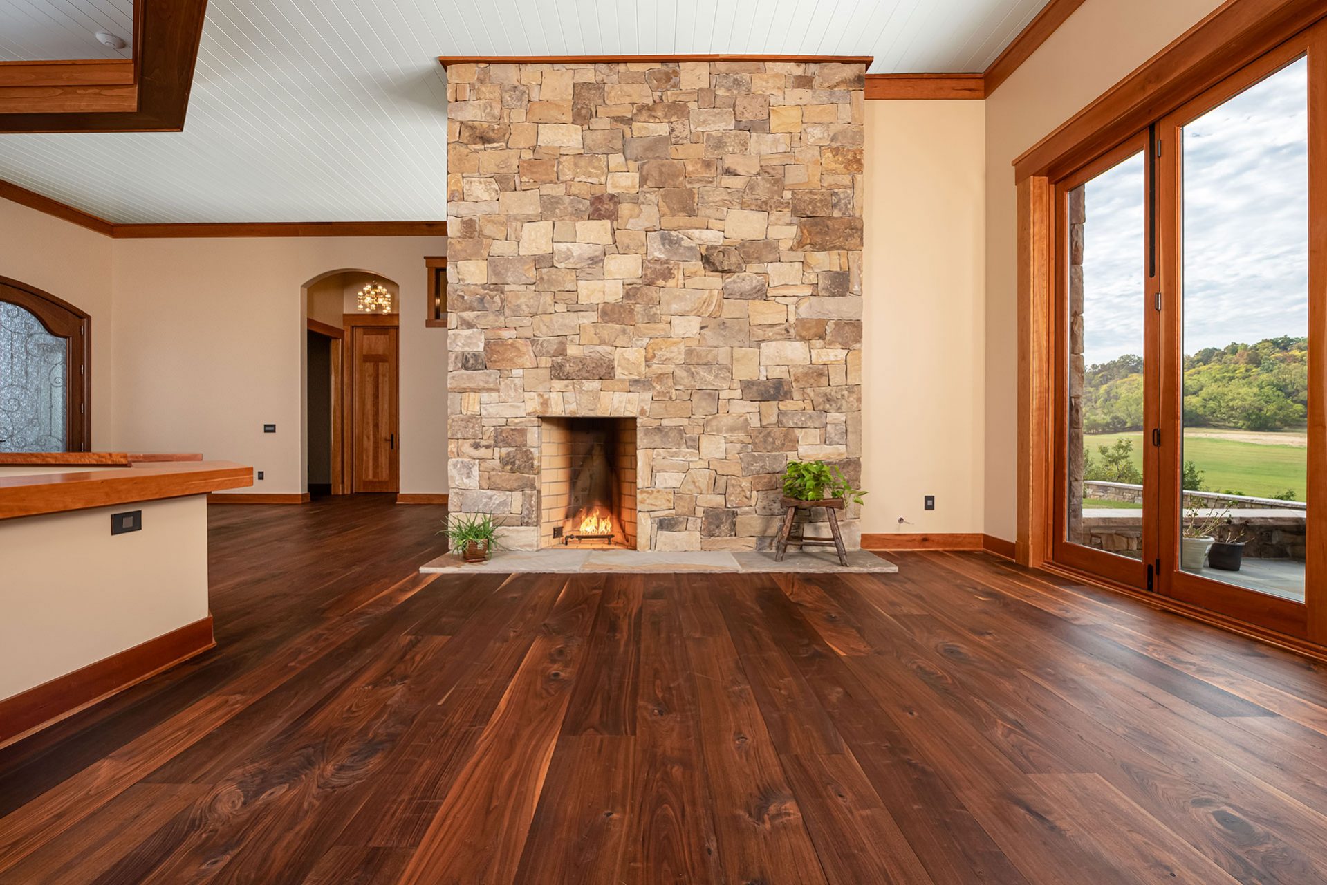 Image of modern farmhouse with custom cedar flooring